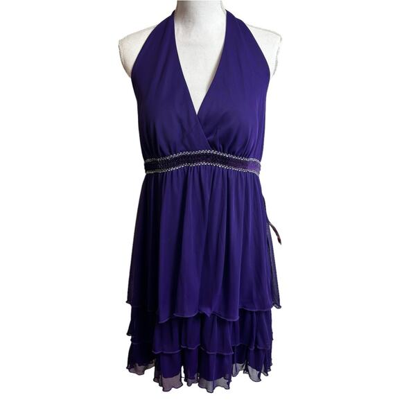 ENFOCUS STUDIO PURPLE WOMEN V-NECK MINI DRESS SIZE 12 NEW WITH TAGS - Picture 1 of 7
